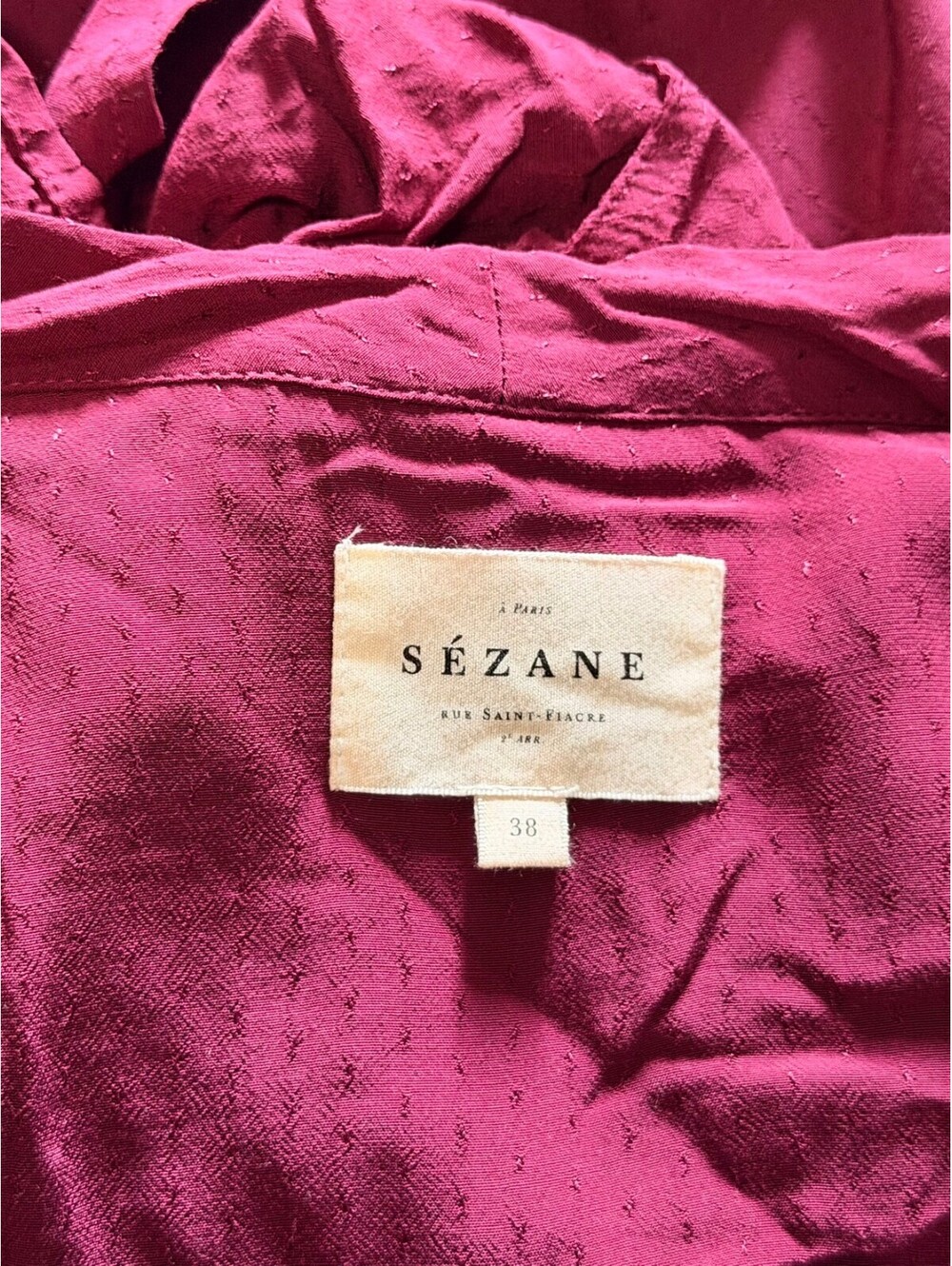Sézane Berry Wrap Blouse 38 Dot Texture Chic - Picture 5 of 9